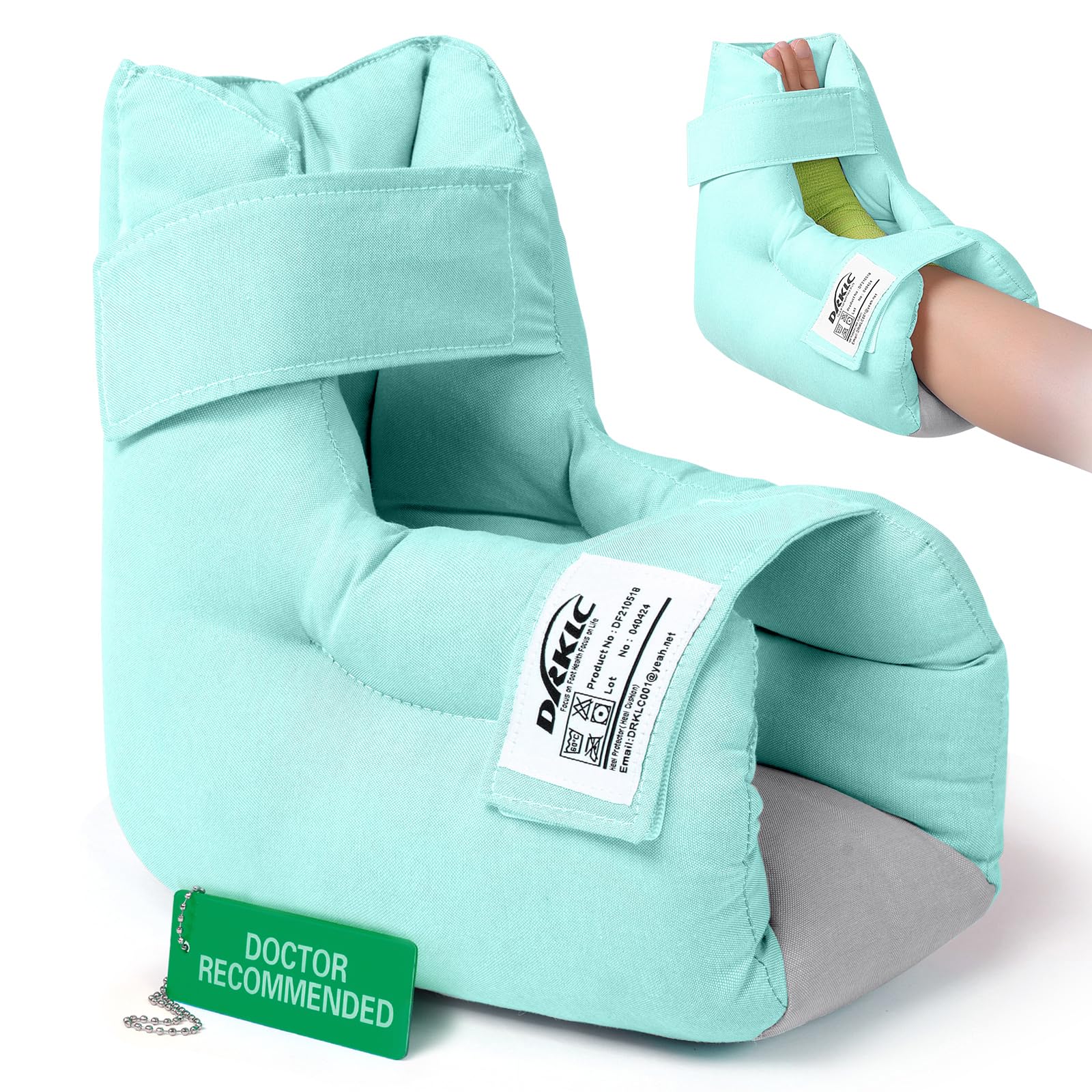 DRKLC heel protector pillow with open heel design for targeted relief