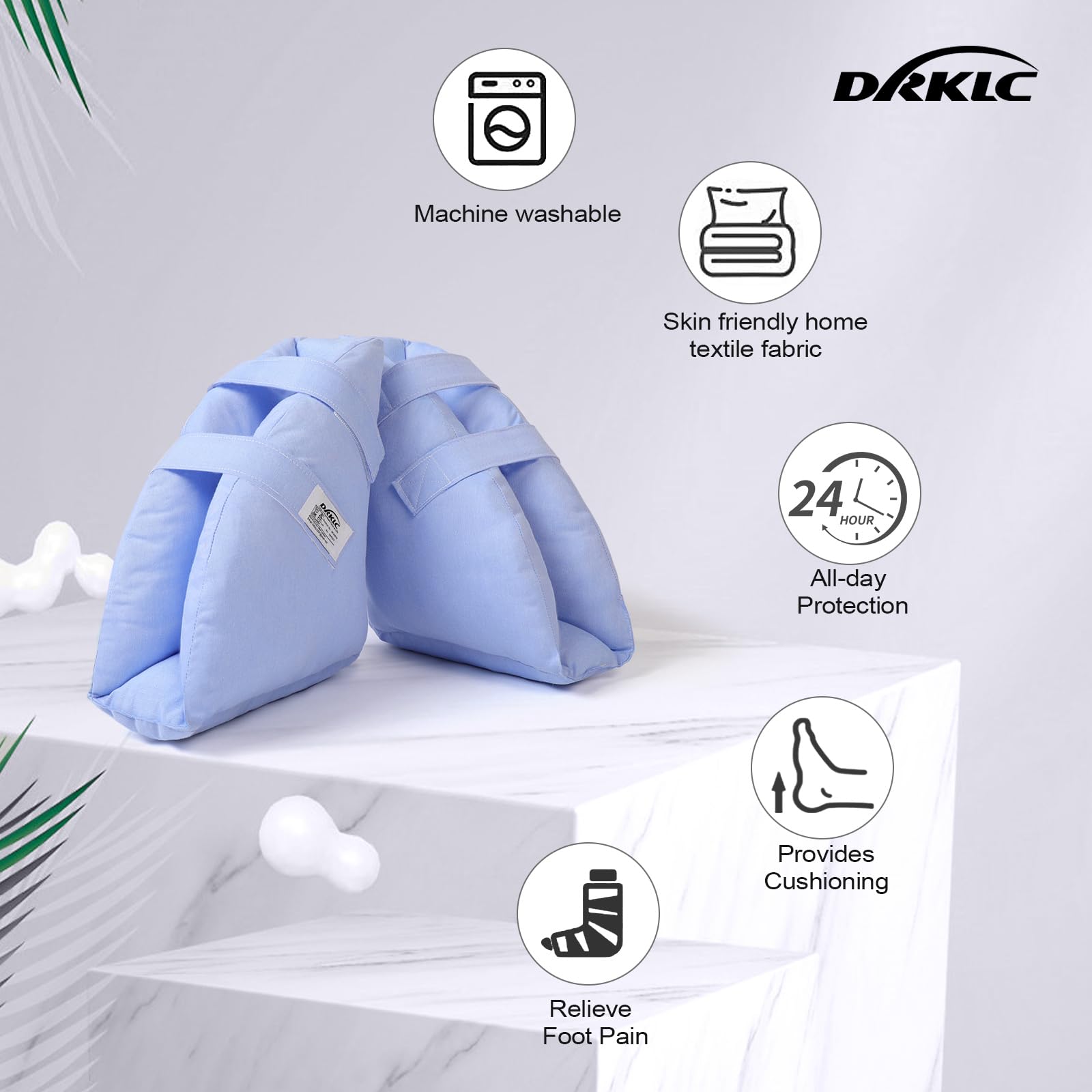 DRKLC heel protector Velcro closures keep in place