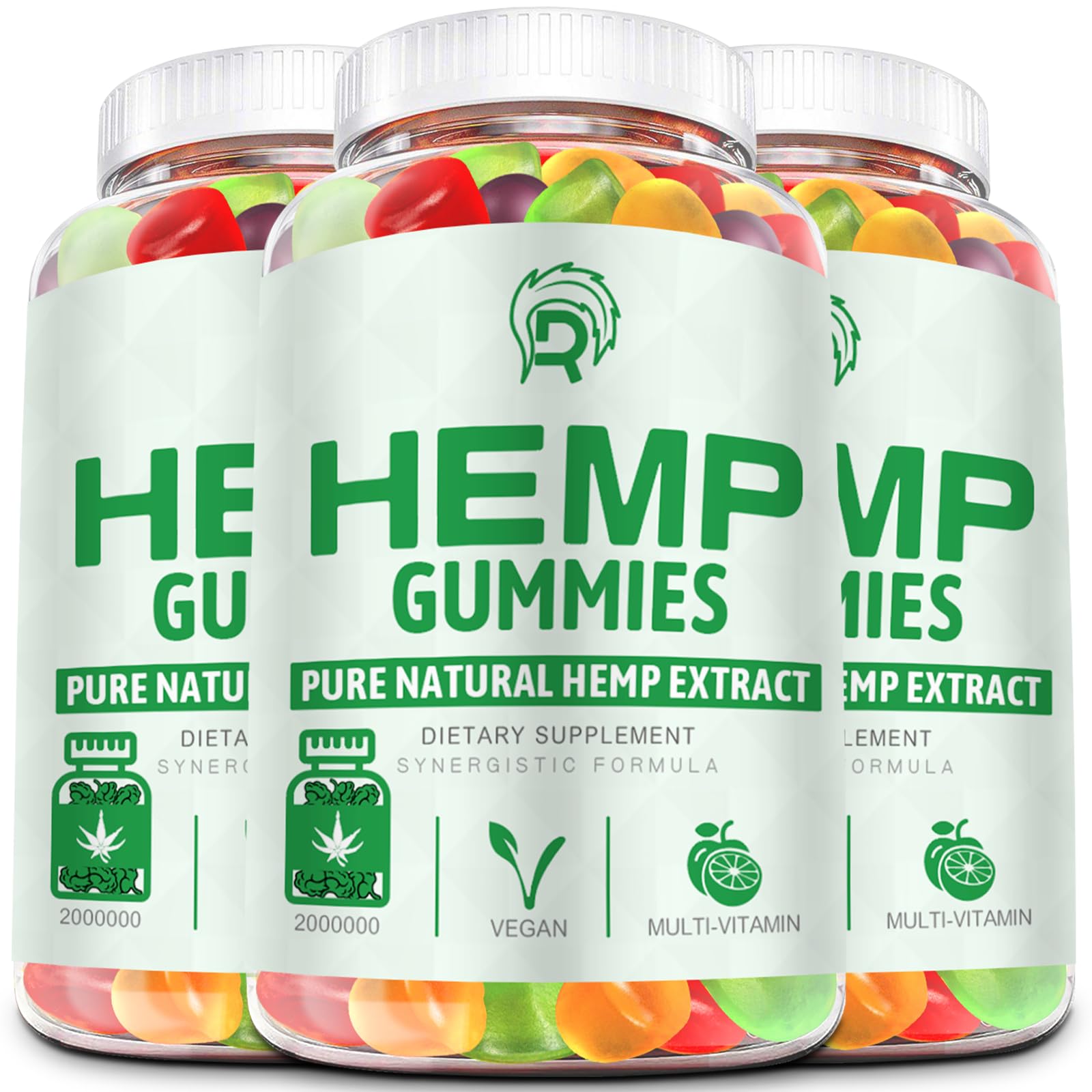 Drloton Hemp Gummies jar closeup highlights natural ingredients for daily wellness.
