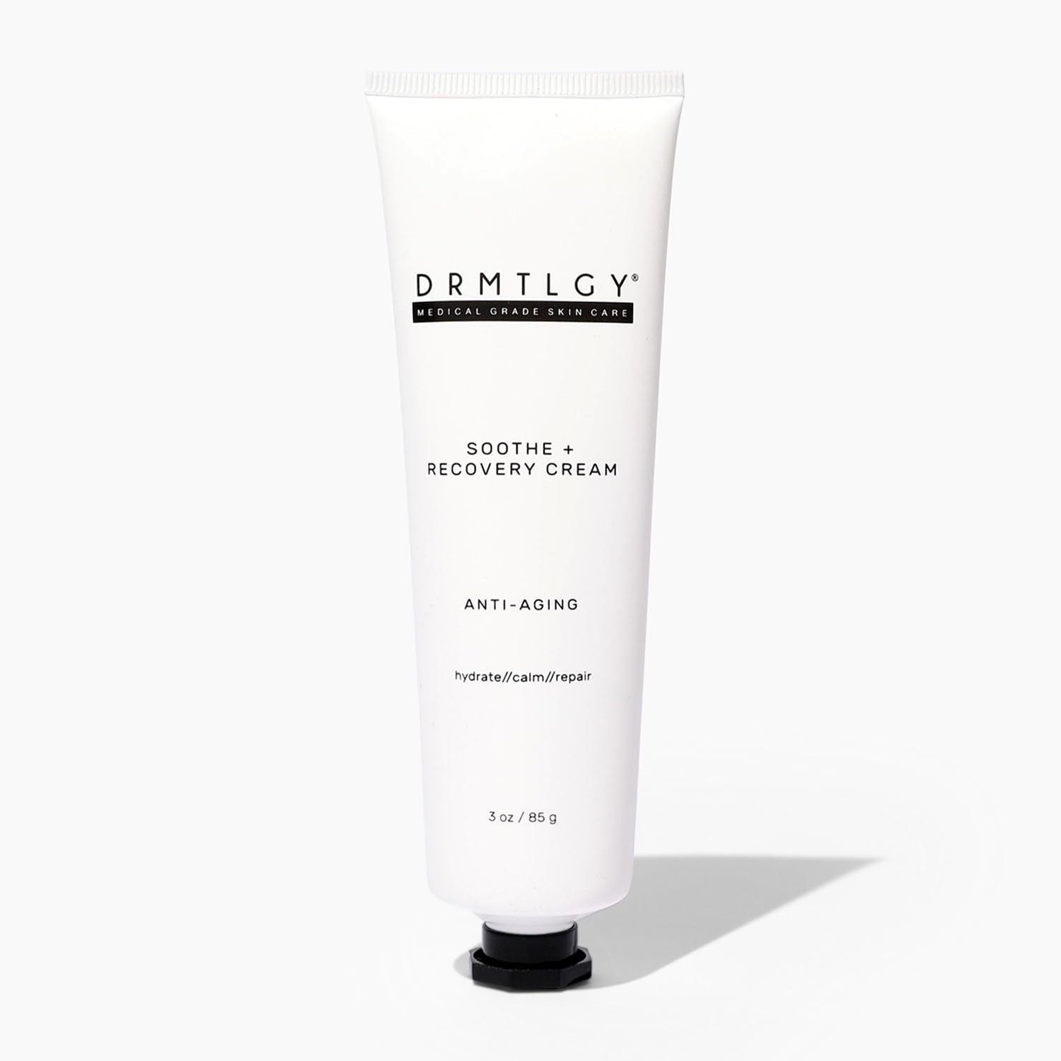 DRMTLGY Soothe and Recovery Cream jar front view, fragrance-free daily moisturizer.
