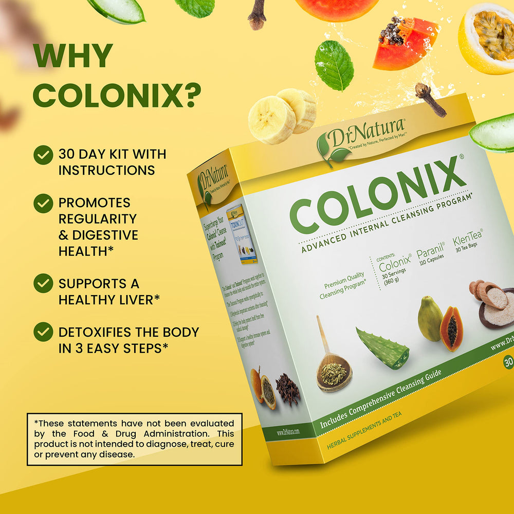DrNatura Colonix herbal capsules as part of daily routine.