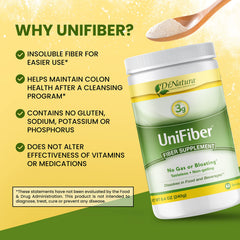DrNatura Unifiber being poured into a drink highlights flavor-neutral integration into daily life.