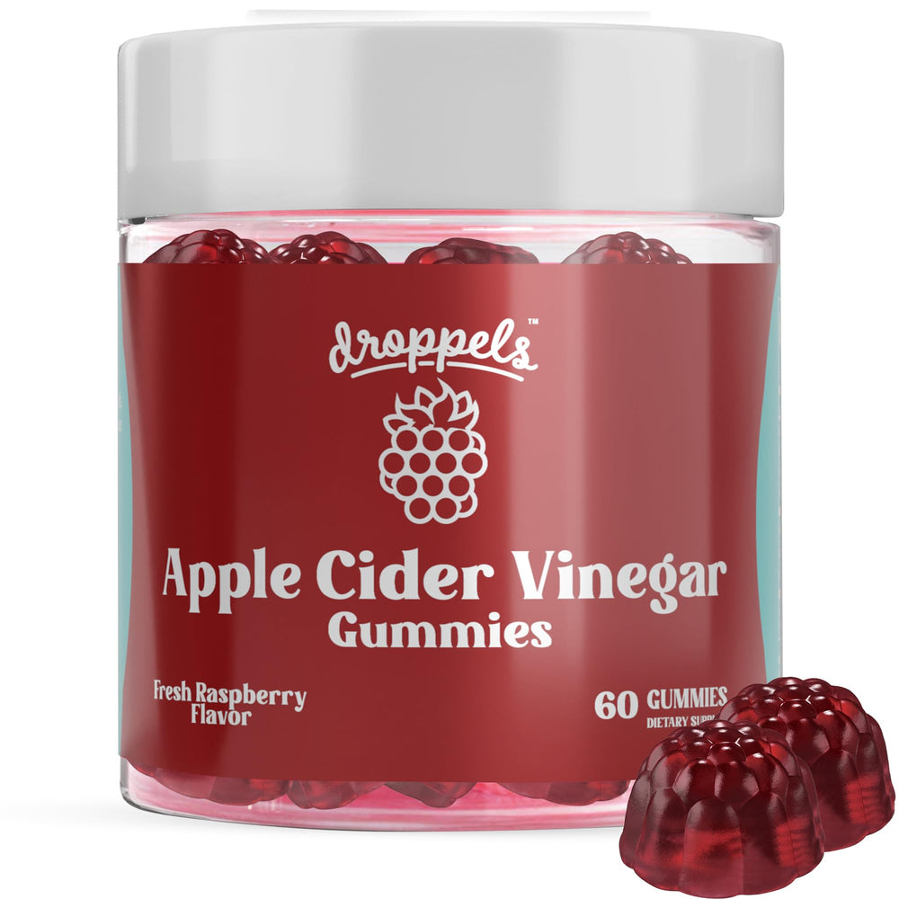Droppels Apple Cider Vinegar Gummies bottle for a convenient daily wellness boost.