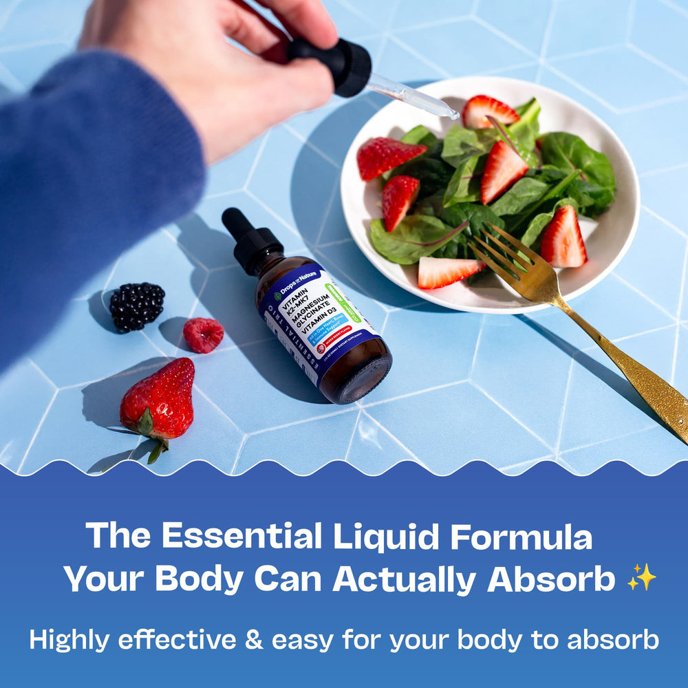 Drops Of Nature caja exterior muestra el envase y su contenido de nutrientes