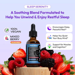 Flavored mixed berry Drops Of Nature drops for easy evening relaxation.