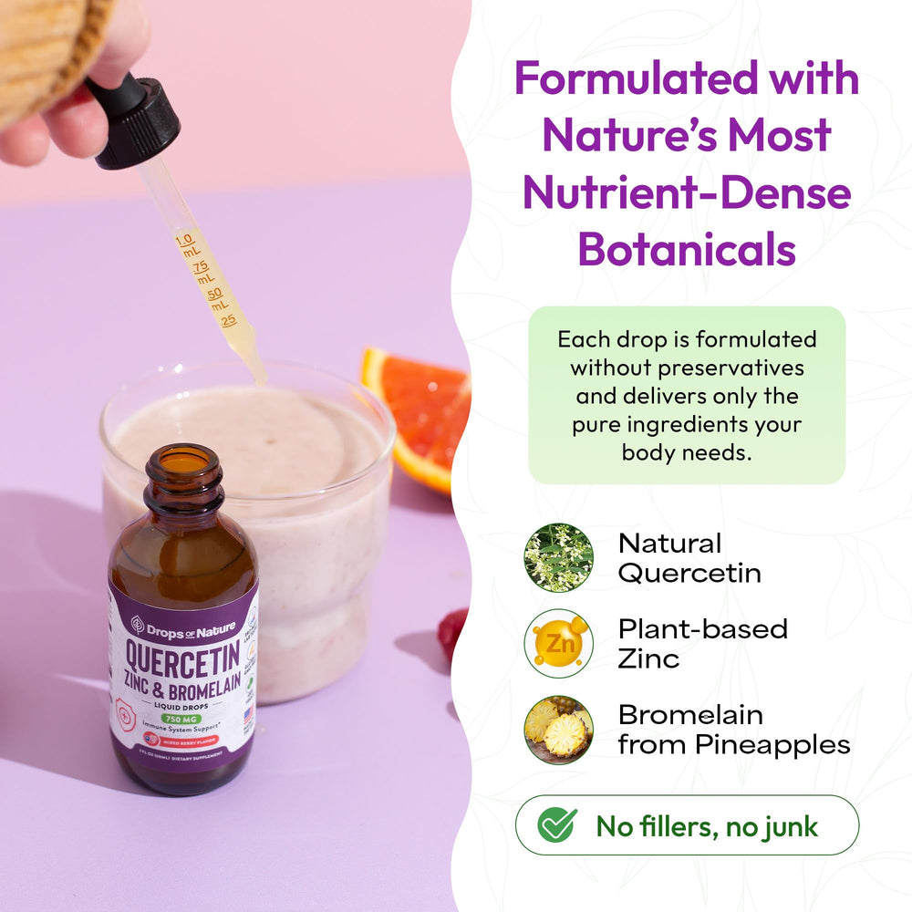 Drops Of Nature immunity-support bottle with dropper for everyday wellness.