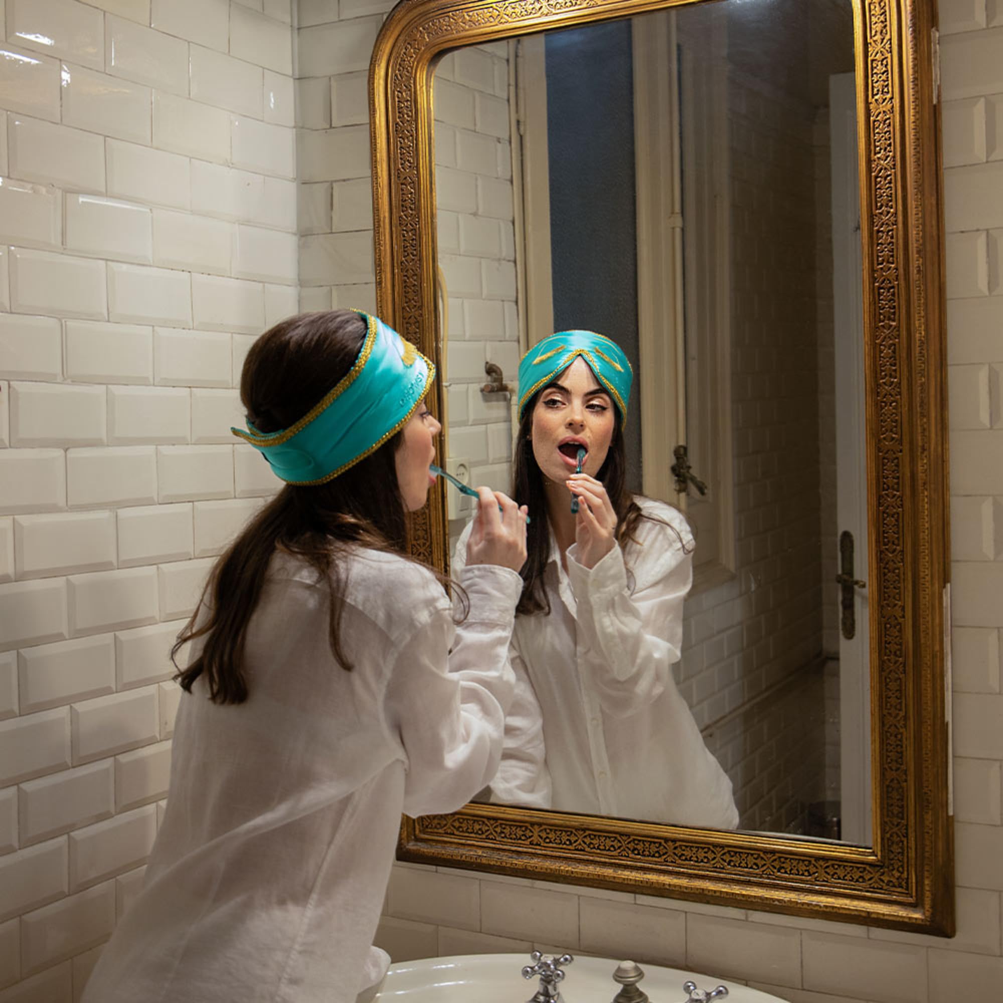 Drowsy silk mask adjustable cushioned band for secure fit.