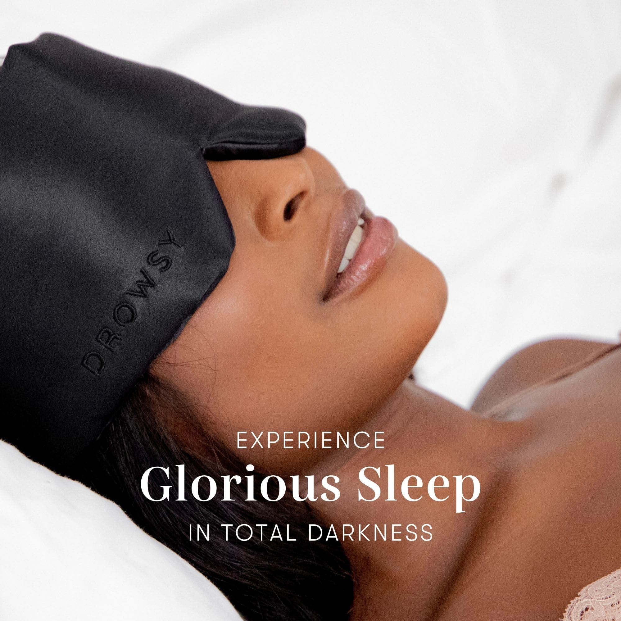 Drowsy Silk Sleep Mask adjustable fit suits all head sizes for secure sleep