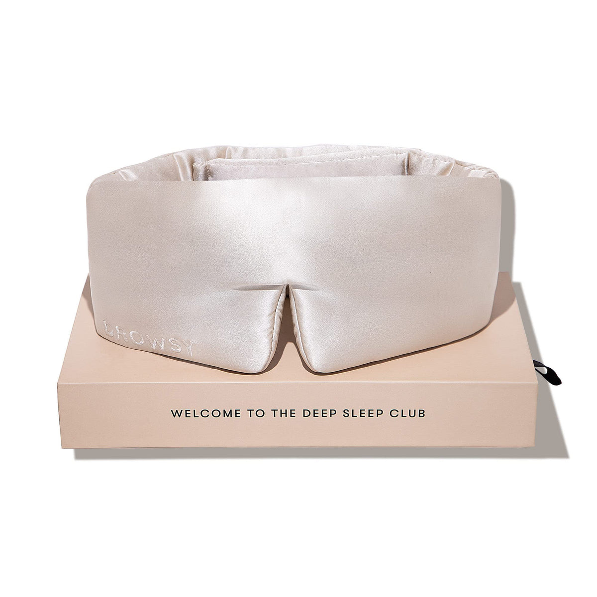 DROWSY Silk Sleep Mask with face hugging fit for luxurious comfort at night