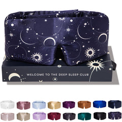 Drowsy Silk Sleep Mask with face-hugging silhouette for total darkness and luxury.