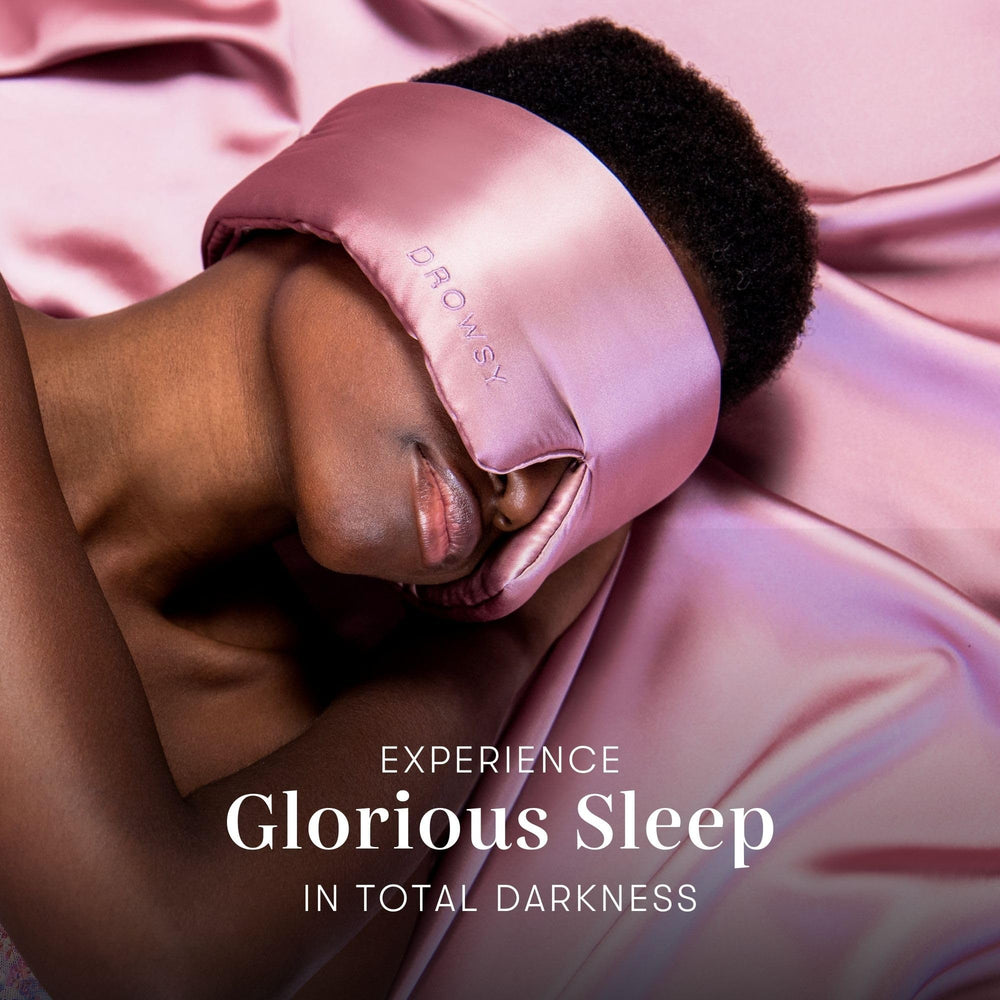 Adjustable band on the DROWSY silk sleep mask for a secure fit