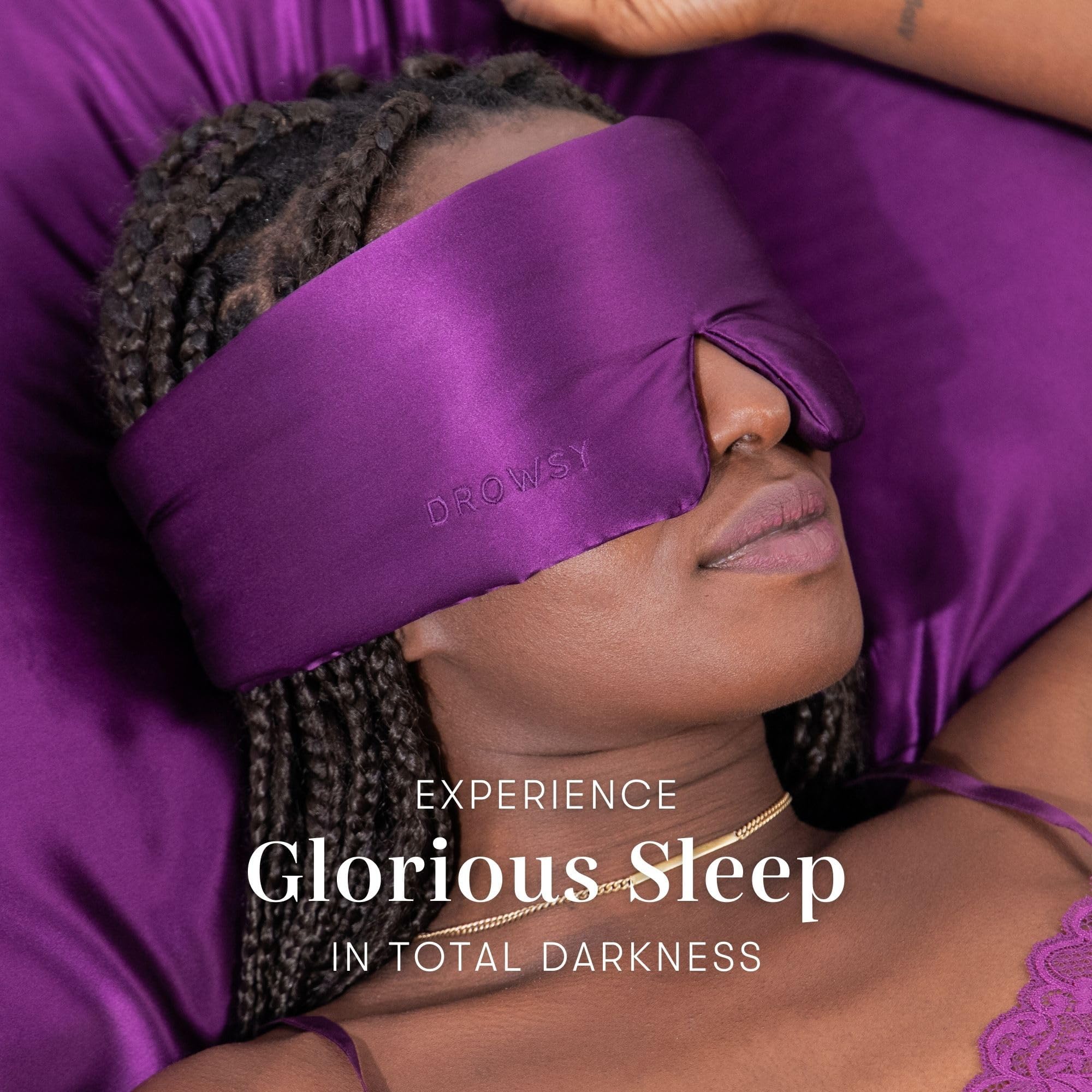 Drowsy Purple Martini Sleep Mask elegant color with blackout comfort