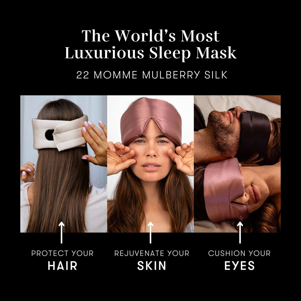 Drowsy Silk Sleep Mask wide cushioned band prevents slipping during the night