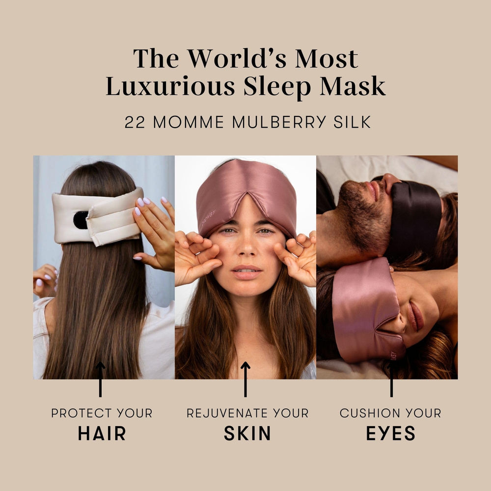 DROWSY Silk Sleep Mask wide cushioned design for secure wear