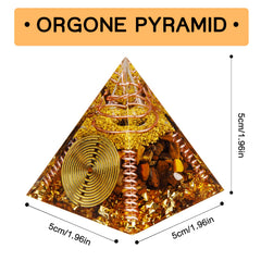 DRTMLY Orgone Pyramid with clear quartz shows natural shimmer and focus.