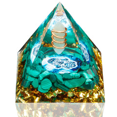 DRTMLY Orgone Pyramid mini green aventurine copper coils promote calm energy