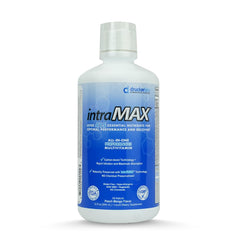 Drucker Labs intraMAX bottle front for quick daily wellness support in peach mango.