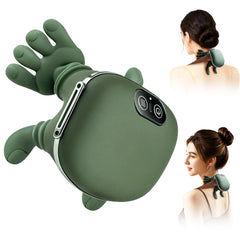 DrVibro neck massager with heat delivers 4D kneading for deep tissue comfort.