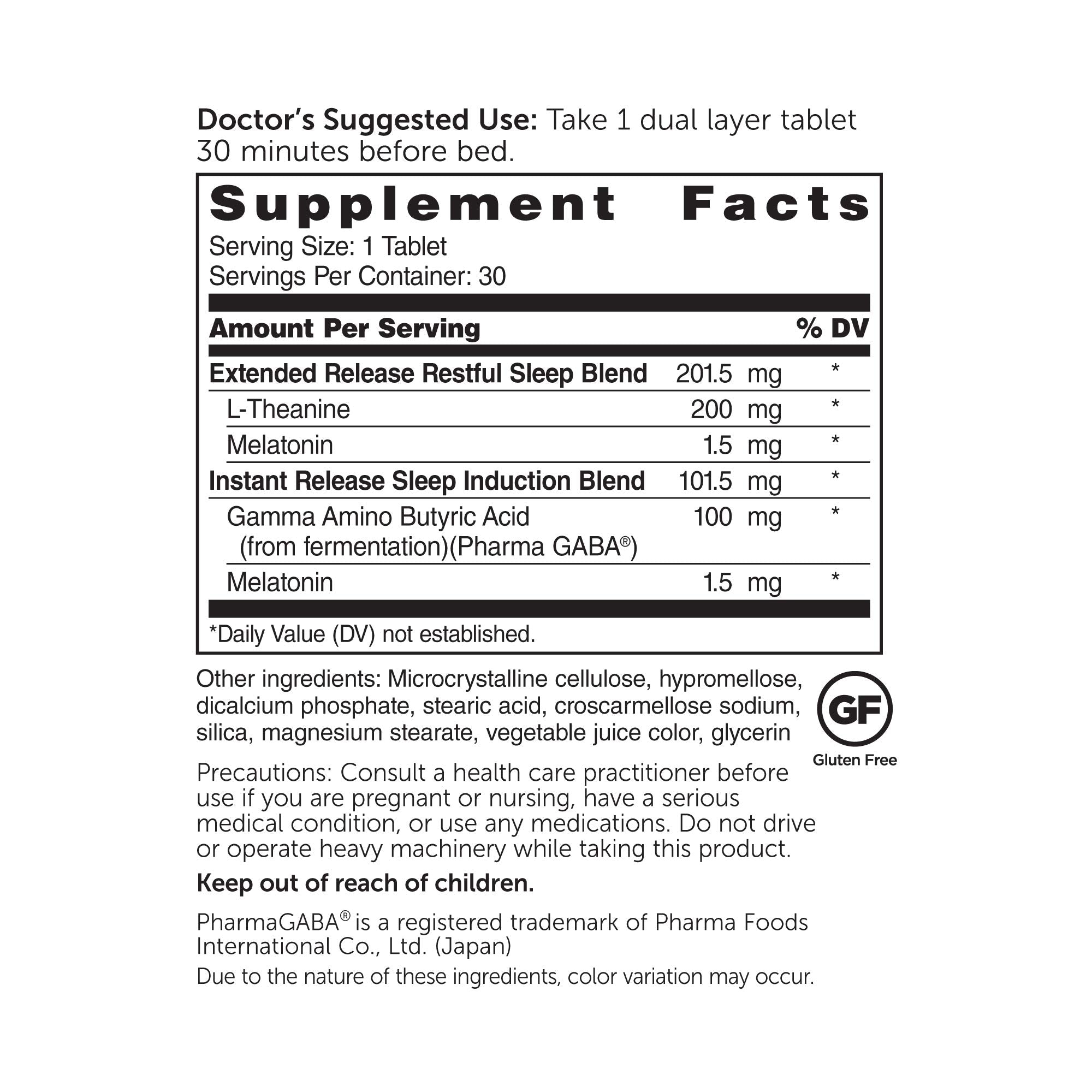 DR.WHITAKER Restful Night melatonin tablet close-up for smoother sleep onset