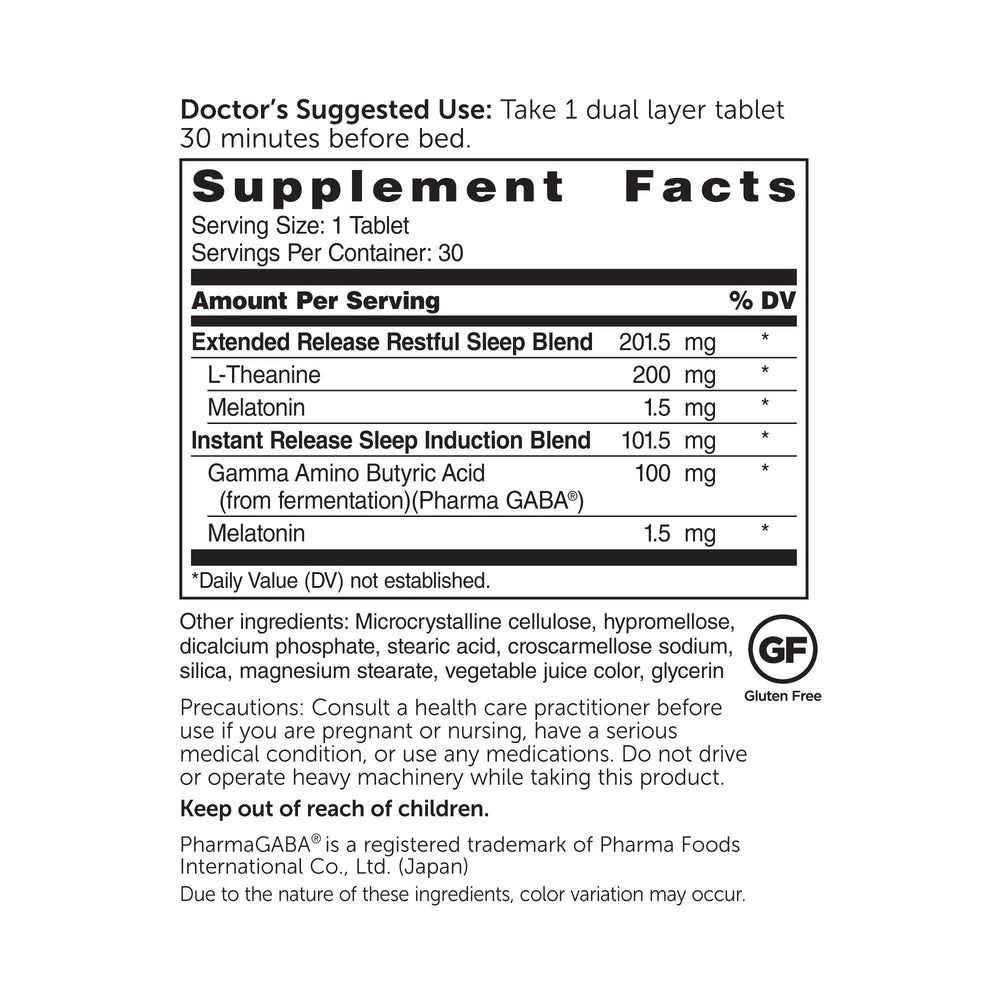 DR.WHITAKER Restful Night melatonin tablet close-up for smoother sleep onset
