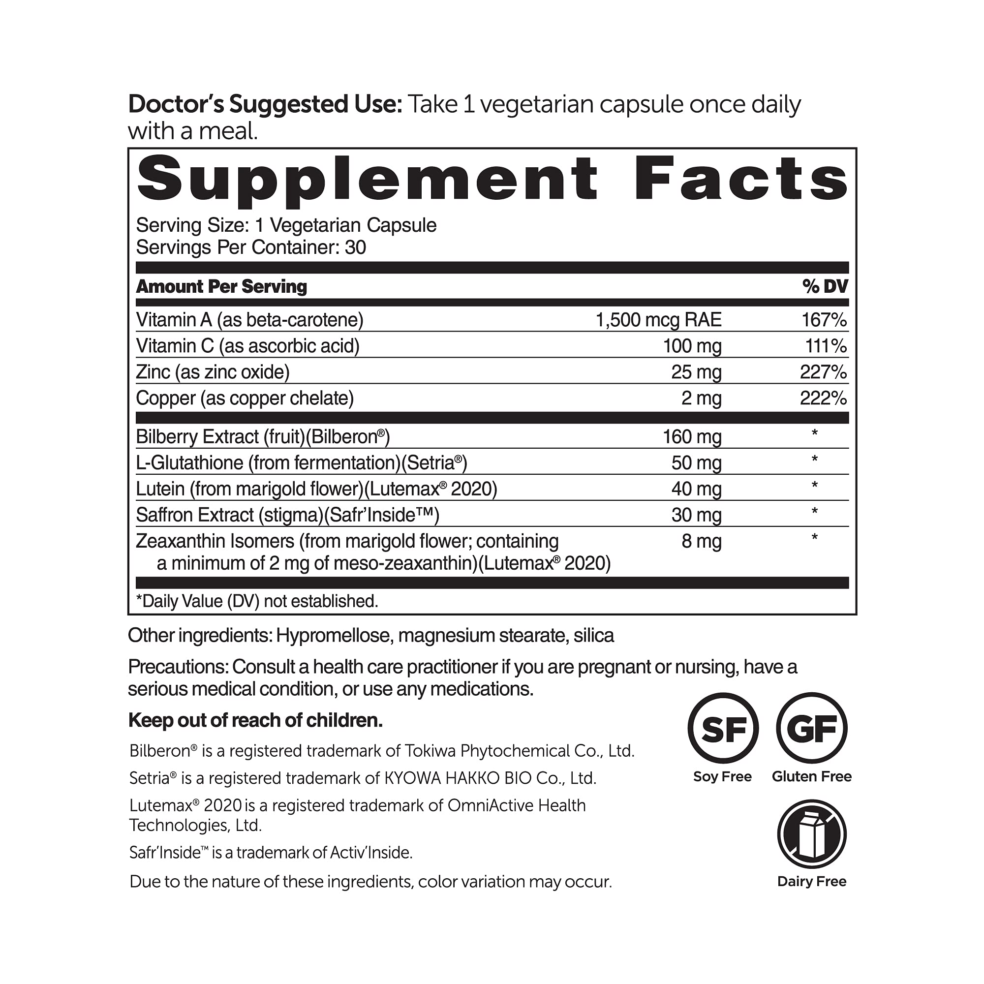 DR.WHITAKER Vision Essentials Ultra capsule close-up – easy daily eye care