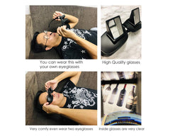 DS Distinctive Style prism glasses horizontal TV viewing with relaxed posture.