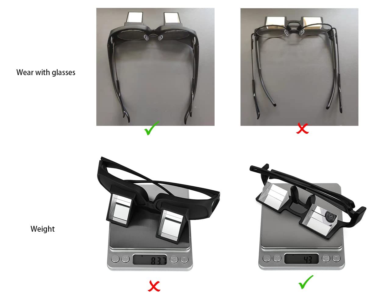 DS Distinctive Style prism glasses large frame for presbyopia wearers.