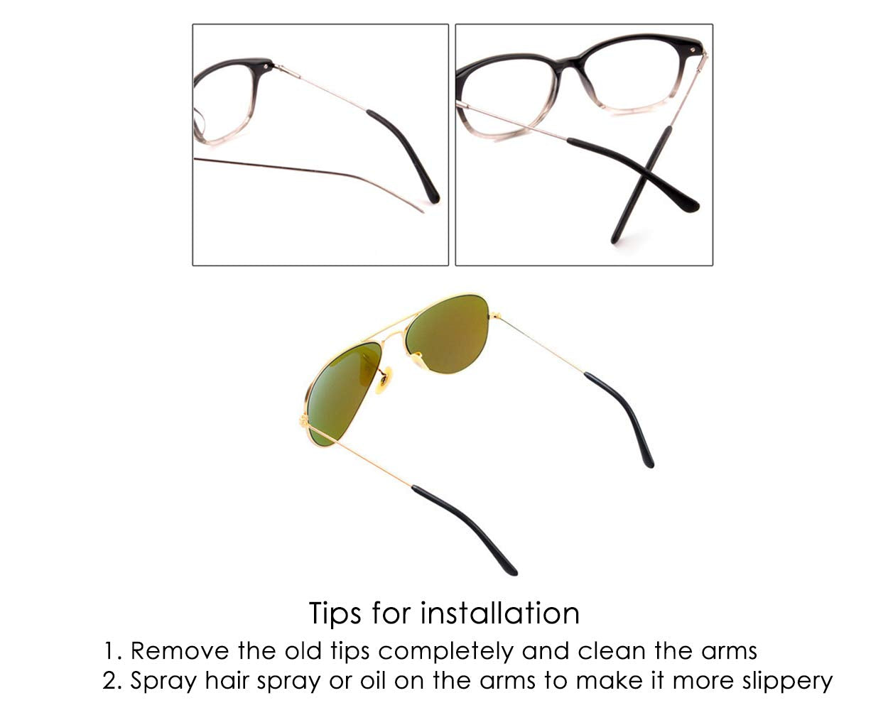 DS Distinctive Style puntas-patillas-1-0-1-5mm: colocación fácil en gafas finas.