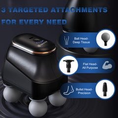 DS SAVORING 4 Head Massage Gun in use on forearm demonstrating portable design