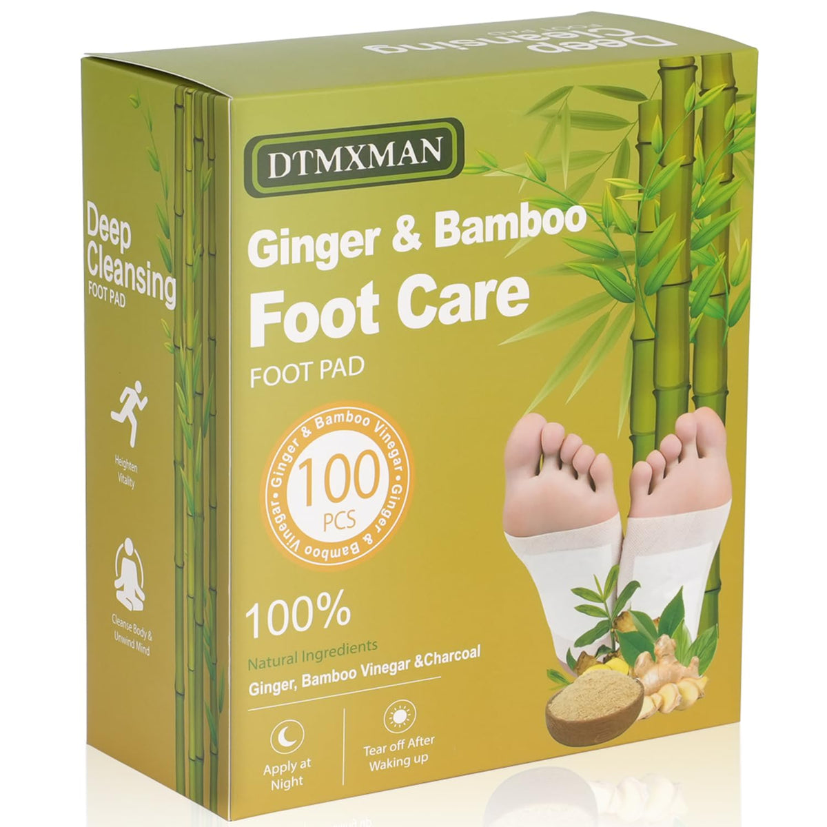 DtMxMan Ginger Foot Pads for bedtime-application promote relaxation and overnight cleansing.