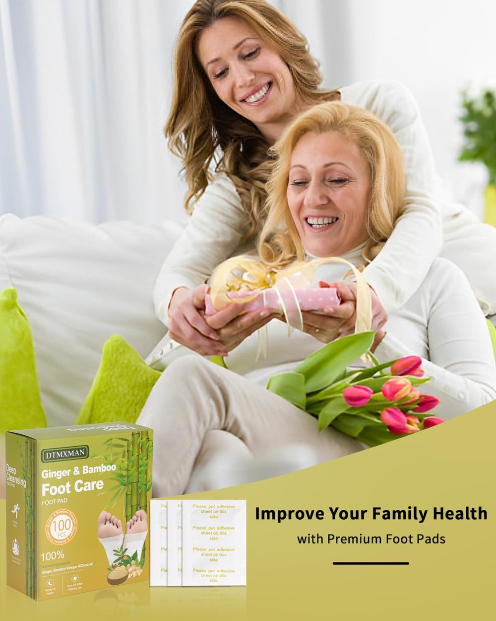 DtMxMan Ginger Foot Pads dry-feet all night for comfortable mornings and waking ease.