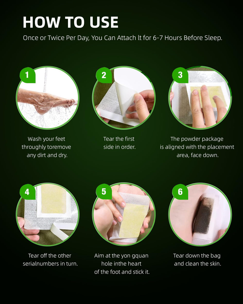 Natural cleansing action of DtMxMan foot pads for daily routine.
