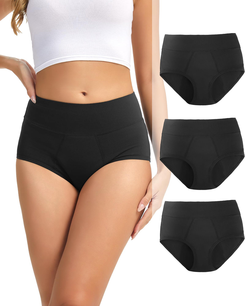 Dtuomo incontinence underwear front view with wide leak-proof coverage for daytime wear