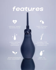 Du Silicone Anal Enema Kit quick-connect tips for hygienic replacement.