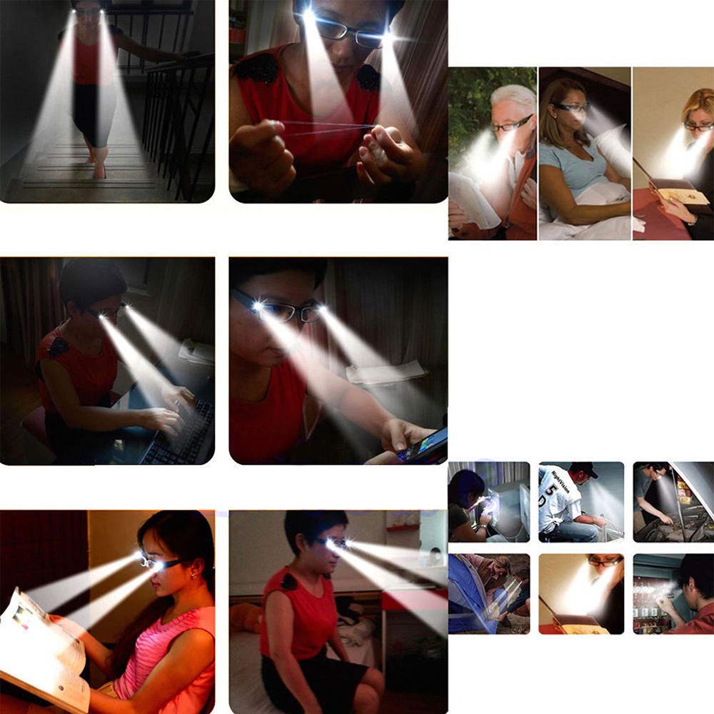 DuanMei lighted glasses with adjustable LED brightness for night reading.