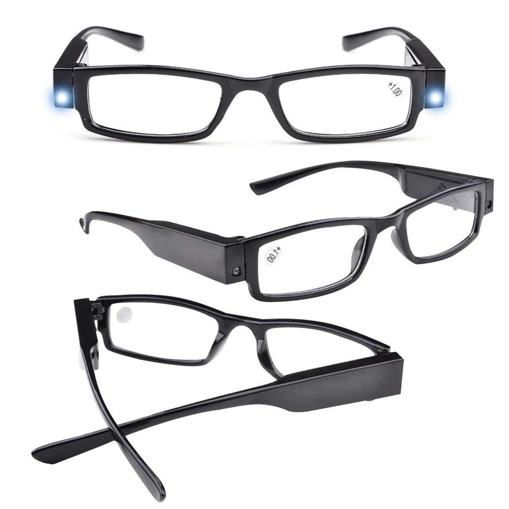 DuanMei unisex clear vision eyewear enabling reading with light on demand.