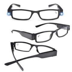 DuanMei unisex clear vision eyewear enabling reading with light on demand.