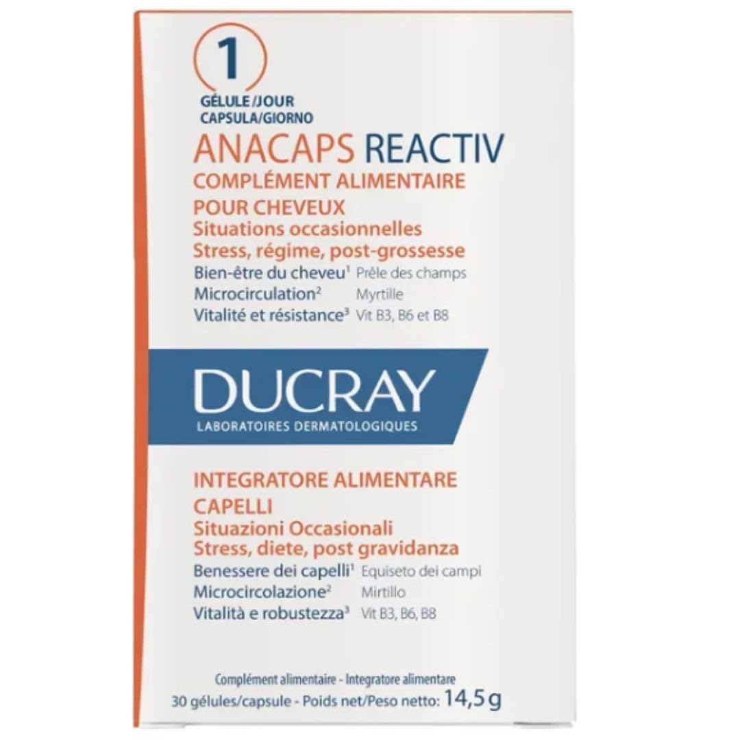Ducray ANACAPS Reactiv bottle for daily use and easy dosing.