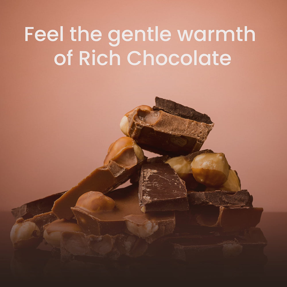 Dude's Love chocolate warming oil in a spa setting.