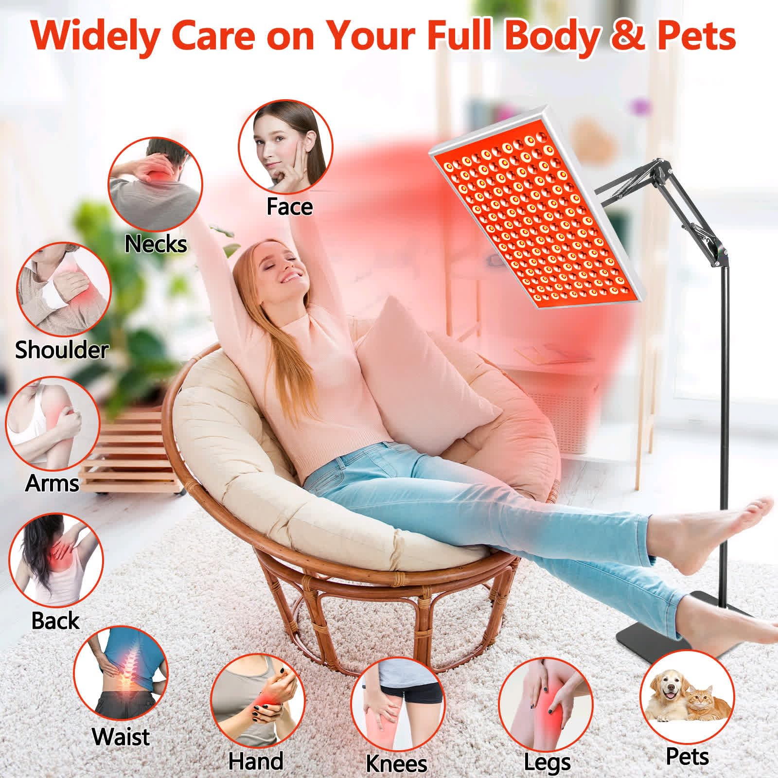 DUGSDG full-body infrared lamp in use at home for relaxation
