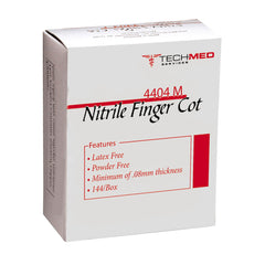 Dukal finger cot demonstrates anti-static, non-latex nitrile benefits for clean, clinical tasks.