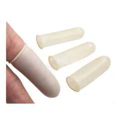 Dukal finger cot nitrile medium packaging shows 144-count supply for medical use.