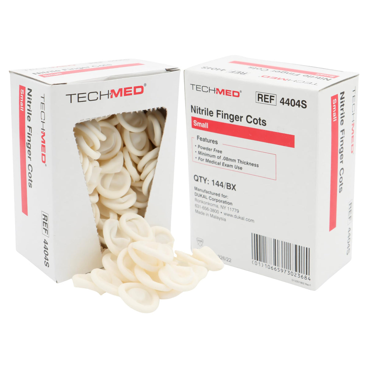 Dukal 4404S small nitrile finger cot, pre-rolled for quick protection in clinics