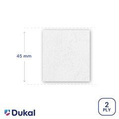 Dukal sterile alcohol pad box 100 packaging closeup showing sealed, ready-to-use pads.