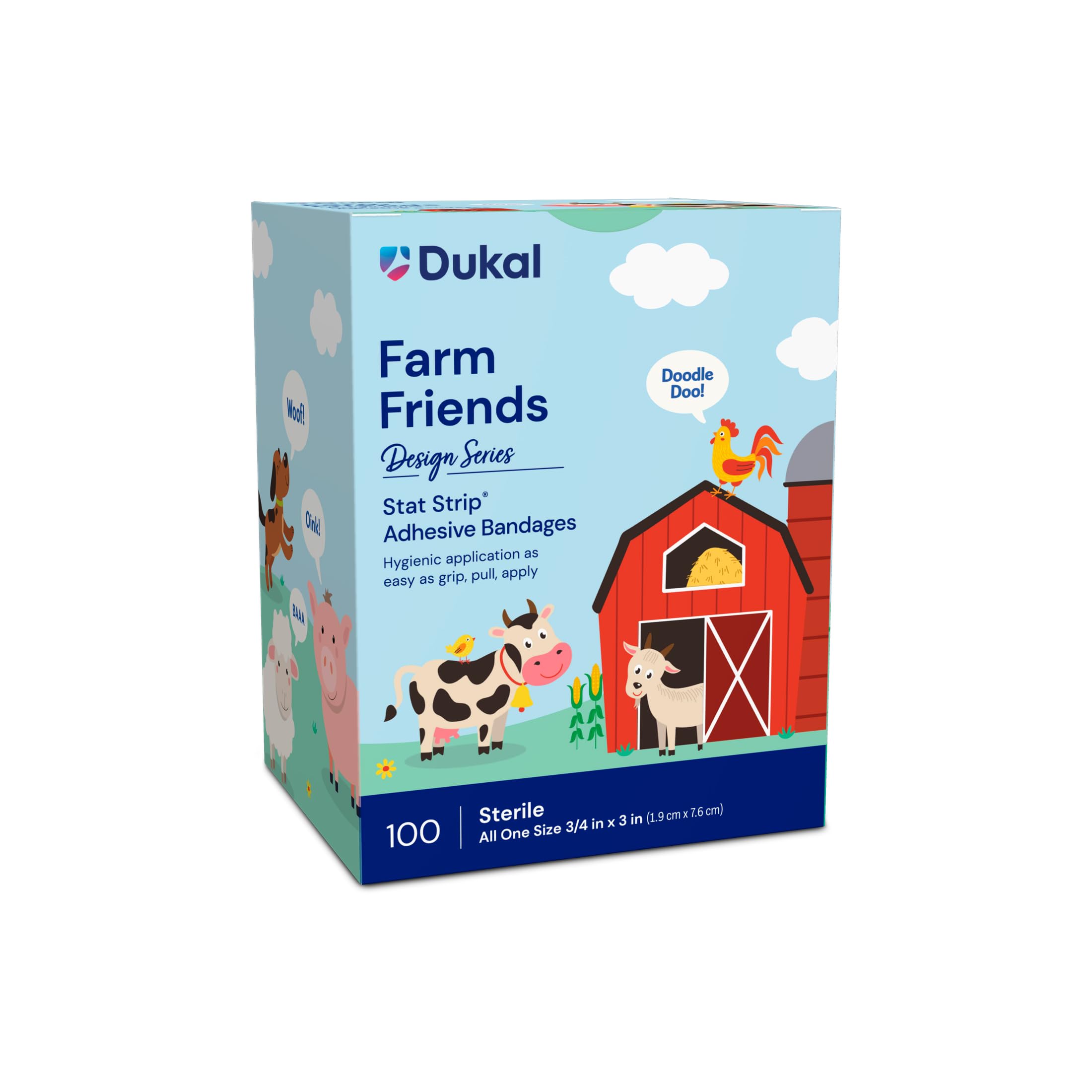 Dukal bandages with farm friends designs for kid-friendly comfort