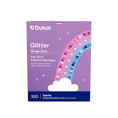 Dukal glitter bandages display assorted fun designs for kids