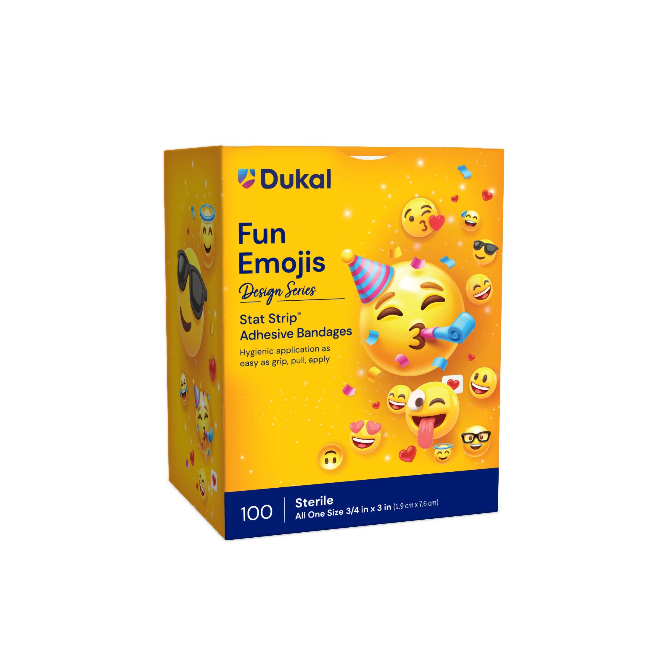 Dukal Stat Strip kid design emoji bandage box for quick protection
