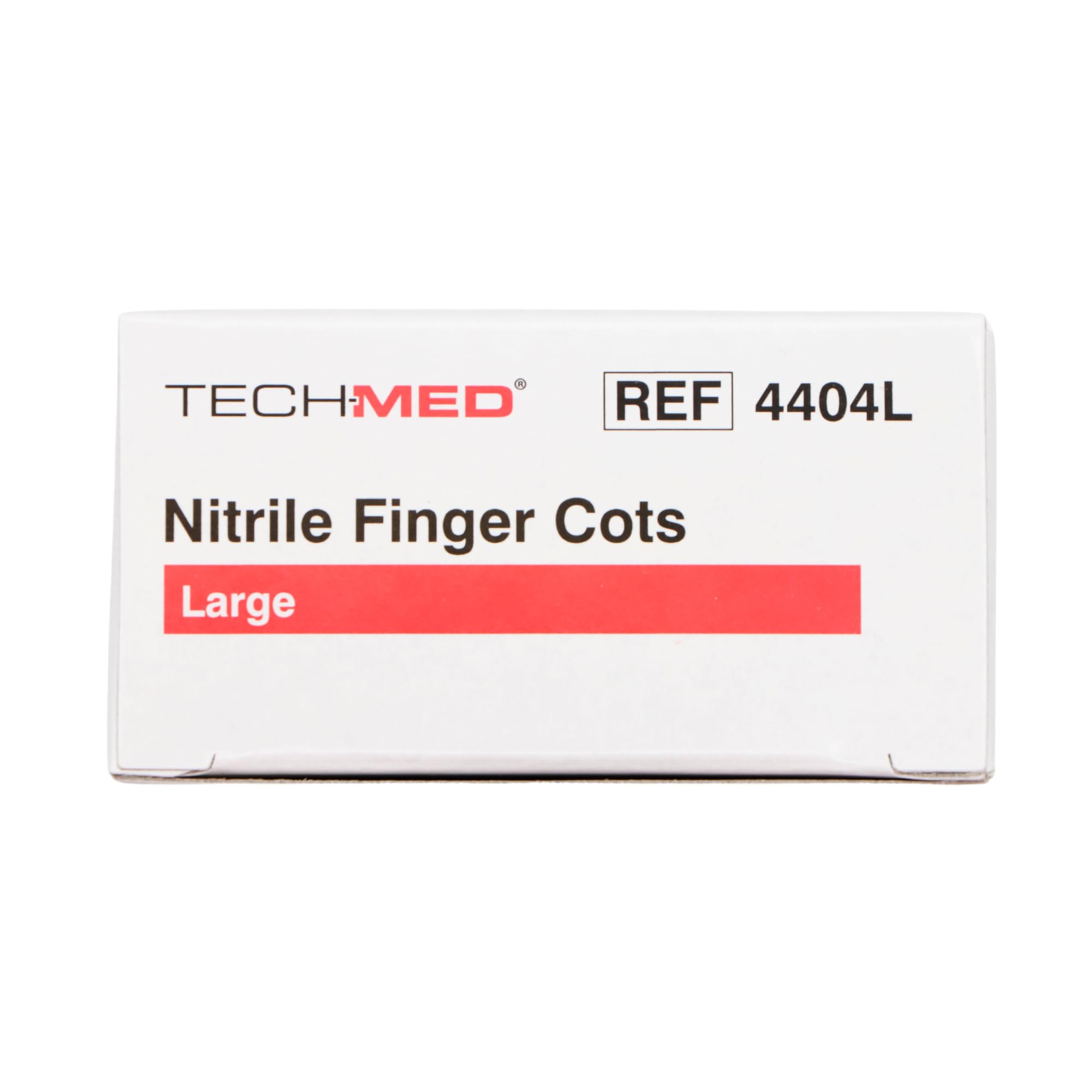 Dukal TEC 4404L finger cot in lab setting for clean handling.