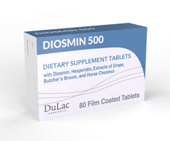 Dulàc Diosmin 500 bottle front supports daily wellness with plant-based ingredients.