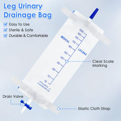 Dunkive leg bag anti reflux valve maintains hygiene during use